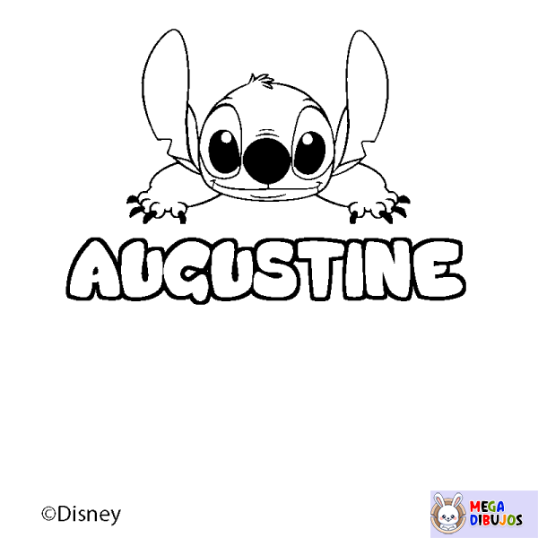 Coloración del nombre AUGUSTINE - decorado Stitch
