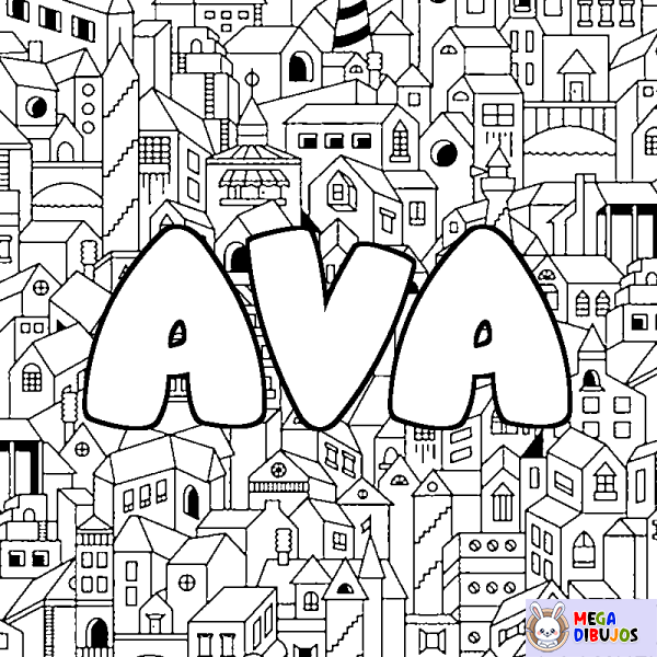 Coloración del nombre AVA - decorado ciudad