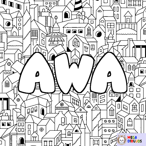 Coloración del nombre AWA - decorado ciudad