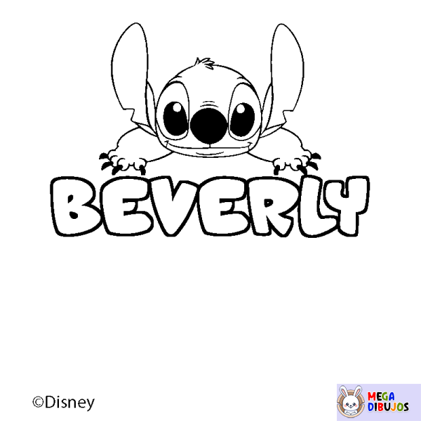 Coloración del nombre BEVERLY - decorado Stitch