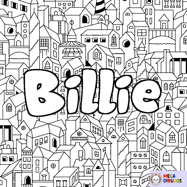 Coloraci&oacute;n del nombre Billie - decorado ciudad