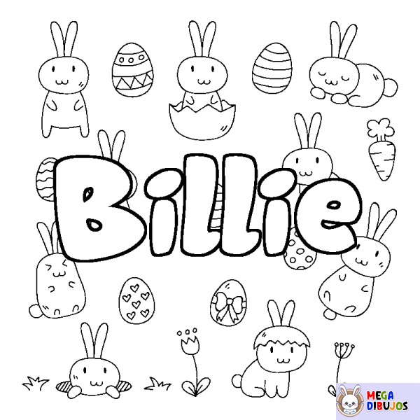 Coloraci&oacute;n del nombre Billie - decorado Pascua