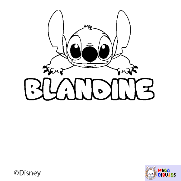 Coloración del nombre BLANDINE - decorado Stitch