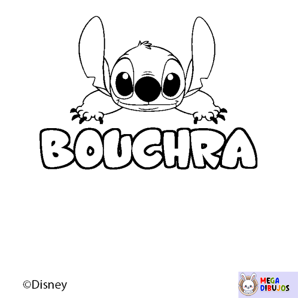 Coloración del nombre BOUCHRA - decorado Stitch