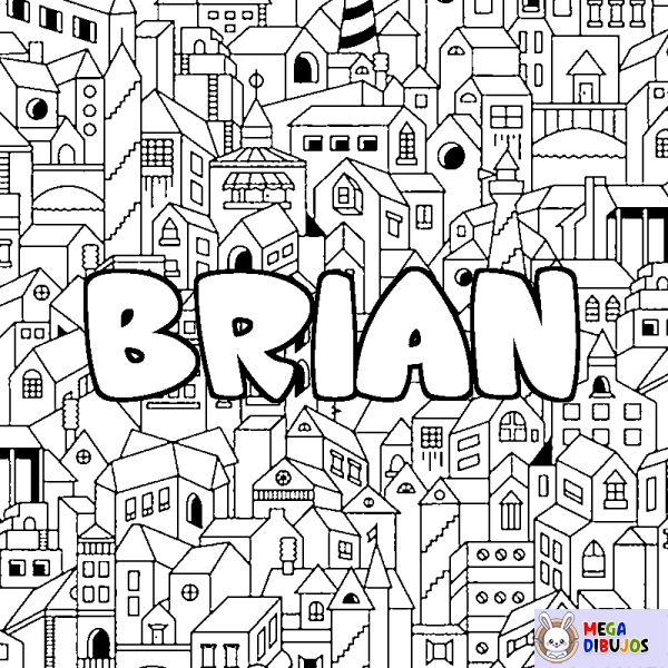 Coloración del nombre BRIAN - decorado ciudad