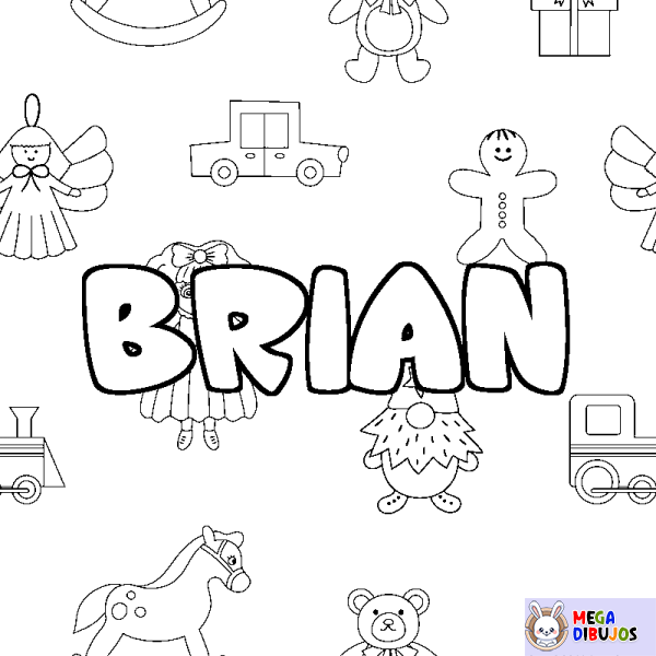 Coloración del nombre BRIAN - decorado juguetes