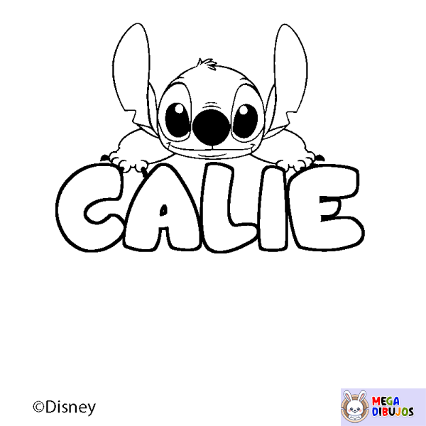 Coloración del nombre CALIE - decorado Stitch