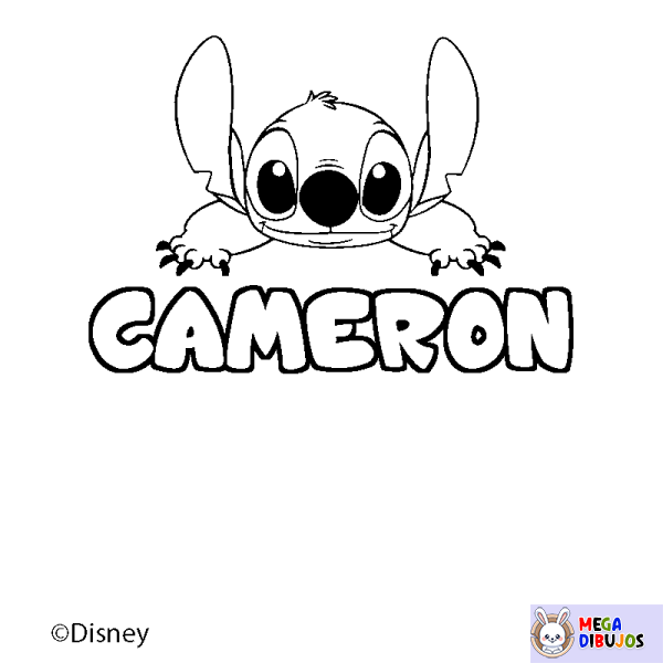 Coloración del nombre CAMERON - decorado Stitch