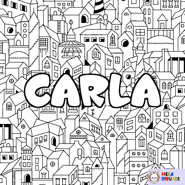 Coloración del nombre CARLA - decorado ciudad