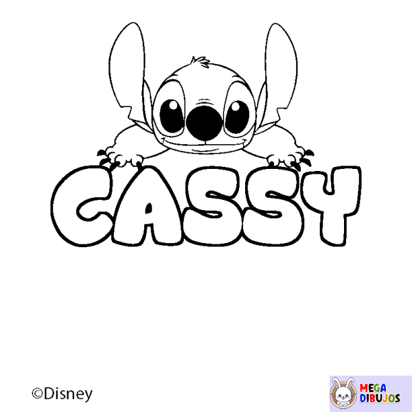 Coloración del nombre CASSY - decorado Stitch