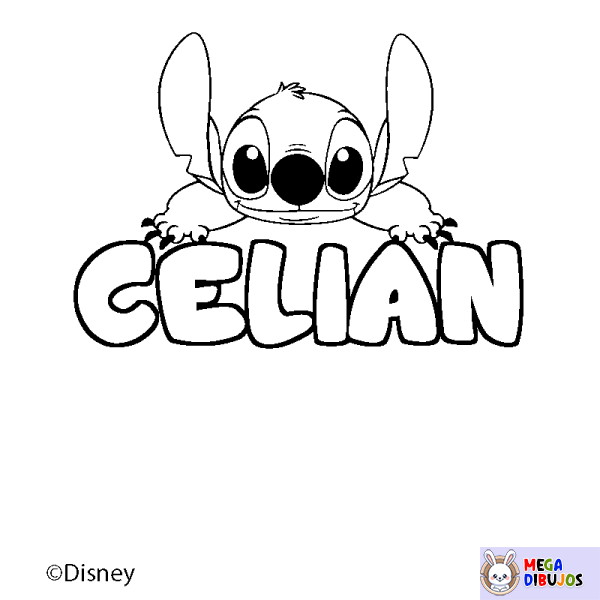 Coloración del nombre CELIAN - decorado Stitch
