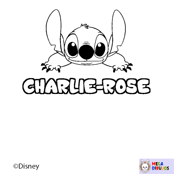 Coloración del nombre CHARLIE-ROSE - decorado Stitch