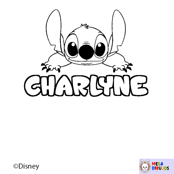Coloración del nombre CHARLYNE - decorado Stitch