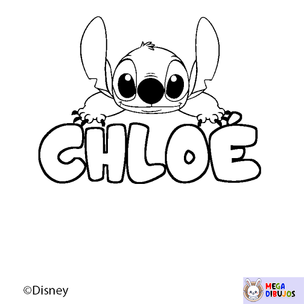 Coloración del nombre CHLO&Eacute; - decorado Stitch
