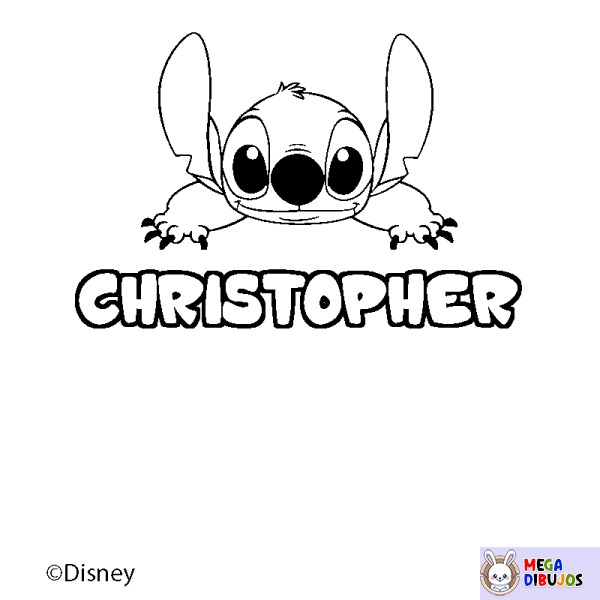 Coloración del nombre CHRISTOPHER - decorado Stitch