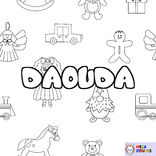 Coloración del nombre DAOUDA - decorado juguetes