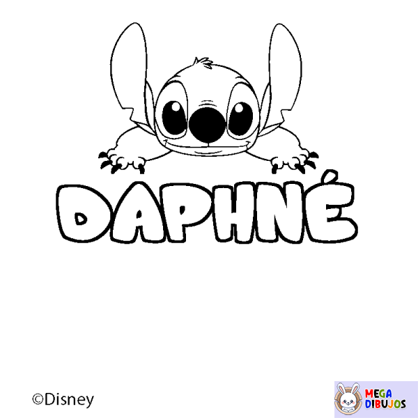 Coloración del nombre DAPHN&Eacute; - decorado Stitch