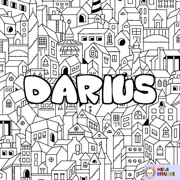 Coloración del nombre DARIUS - decorado ciudad
