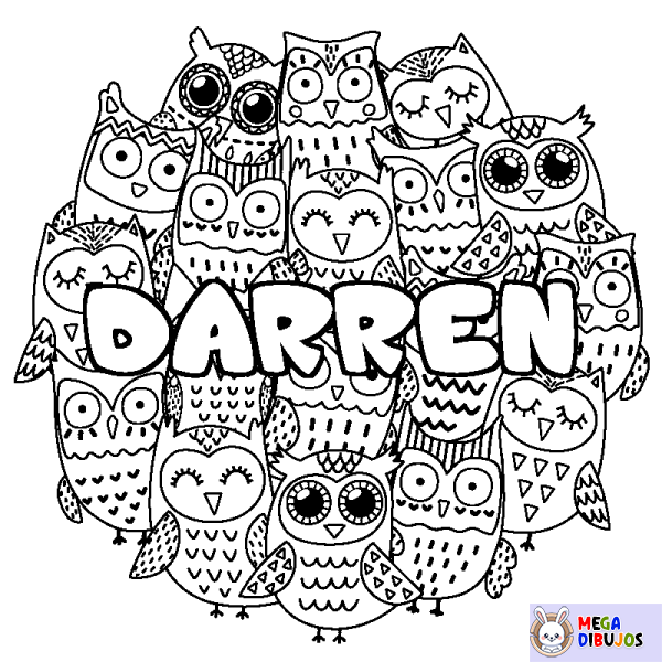 Coloración del nombre DARREN - decorado b&uacute;hos
