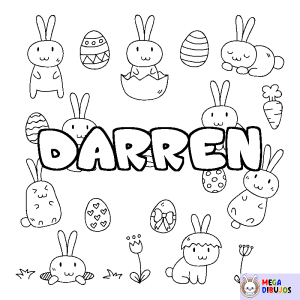 Coloración del nombre DARREN - decorado Pascua