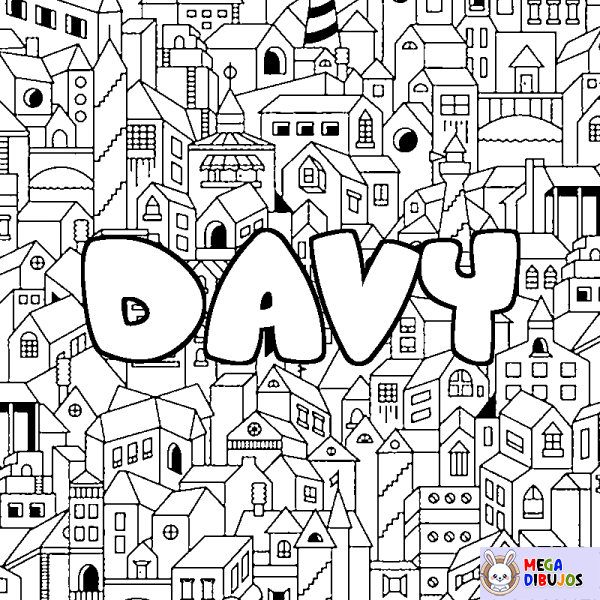 Coloración del nombre DAVY - decorado ciudad