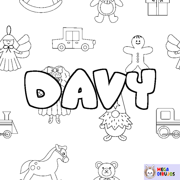 Coloración del nombre DAVY - decorado juguetes