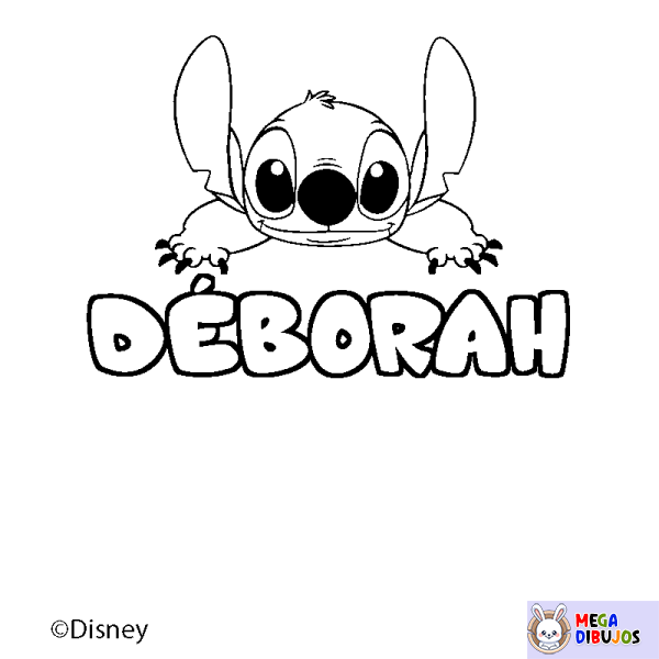 Coloración del nombre D&Eacute;BORAH - decorado Stitch
