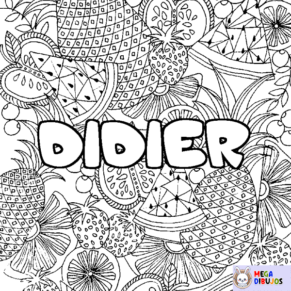 Coloración del nombre DIDIER - decorado mandala de frutas