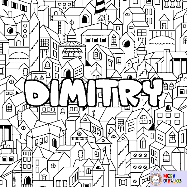 Coloración del nombre DIMITRY - decorado ciudad
