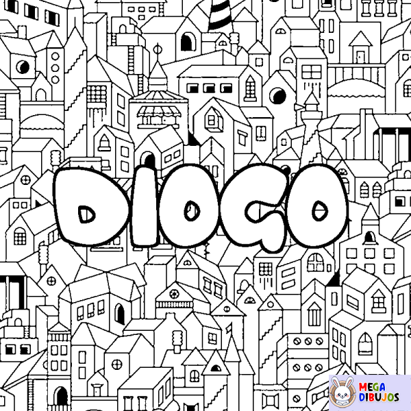 Coloración del nombre DIOGO - decorado ciudad