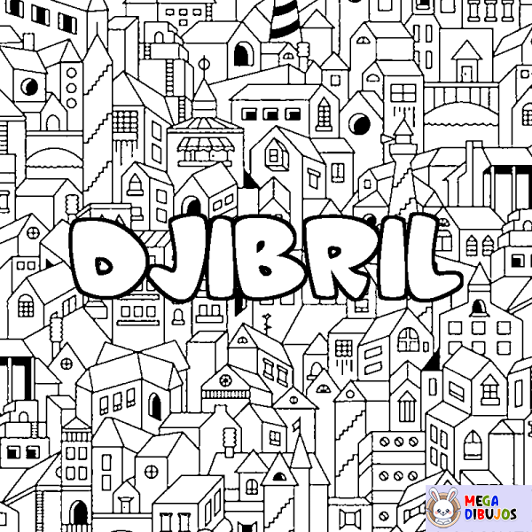 Coloración del nombre DJIBRIL - decorado ciudad