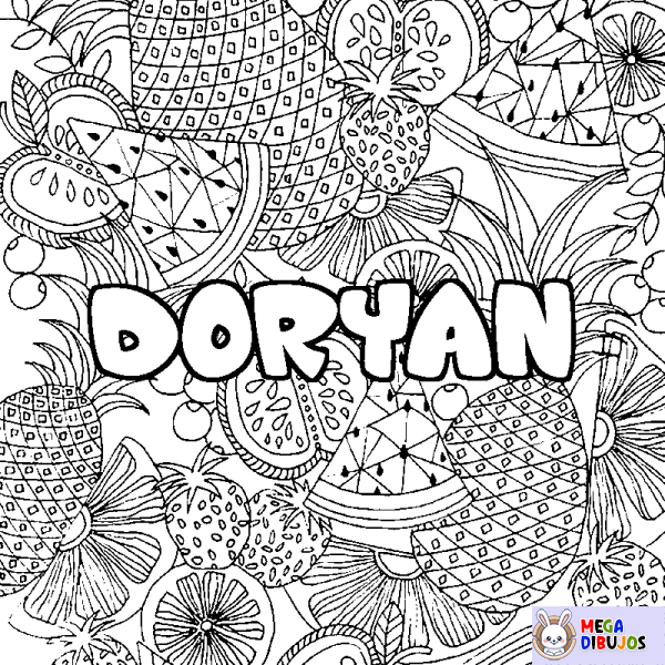 Coloración del nombre DORYAN - decorado mandala de frutas