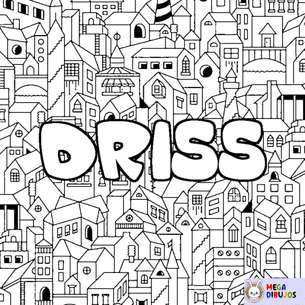 Coloración del nombre DRISS - decorado ciudad