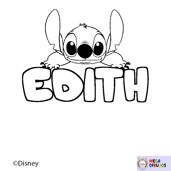 Coloración del nombre EDITH - decorado Stitch