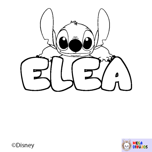 Coloración del nombre ELEA - decorado Stitch