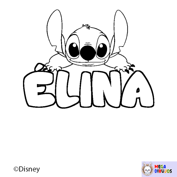 Coloración del nombre &Eacute;LINA - decorado Stitch