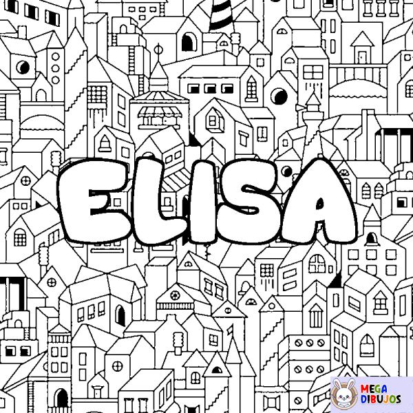 Coloración del nombre ELISA - decorado ciudad