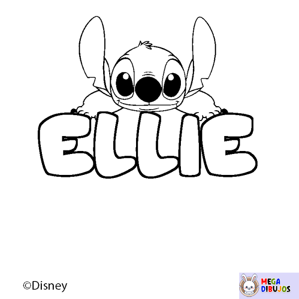Coloración del nombre ELLIE - decorado Stitch
