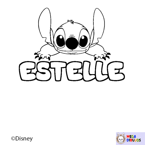 Coloración del nombre ESTELLE - decorado Stitch