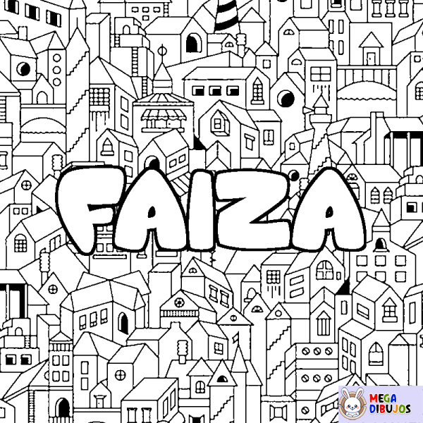 Coloración del nombre FAIZA - decorado ciudad