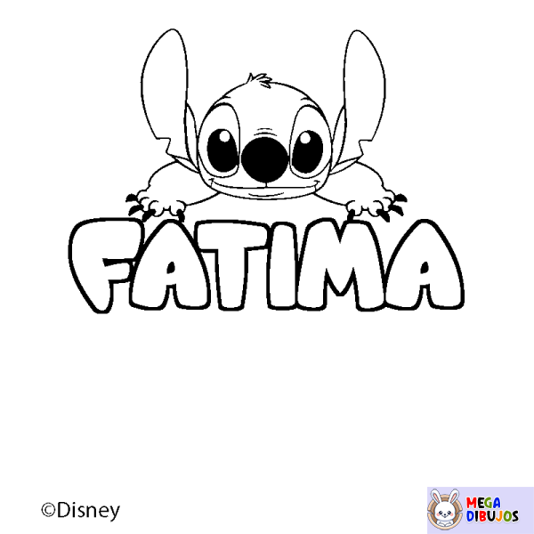Coloración del nombre FATIMA - decorado Stitch