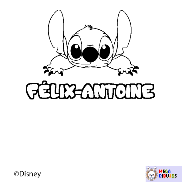 Coloración del nombre F&Eacute;LIX-ANTOINE - decorado Stitch