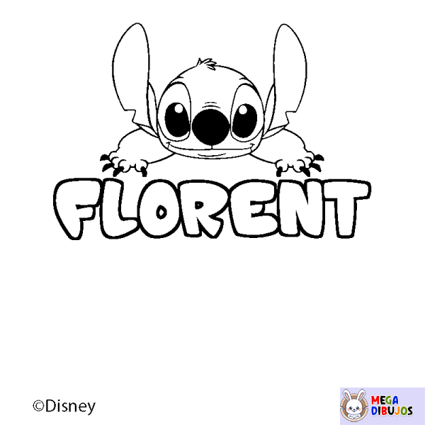 Coloración del nombre FLORENT - decorado Stitch