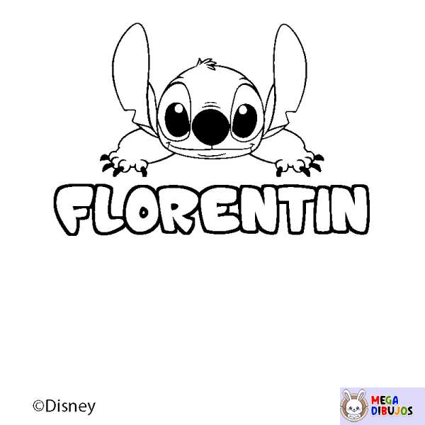 Coloración del nombre FLORENTIN - decorado Stitch
