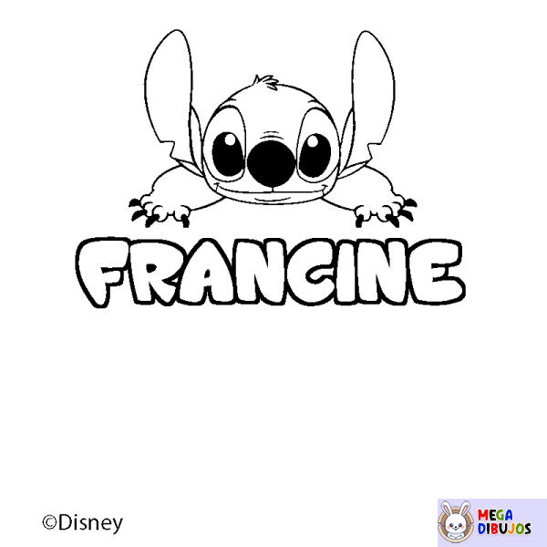 Coloración del nombre FRANCINE - decorado Stitch