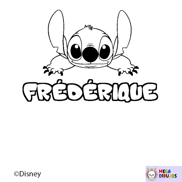 Coloración del nombre FR&Eacute;D&Eacute;RIQUE - decorado Stitch