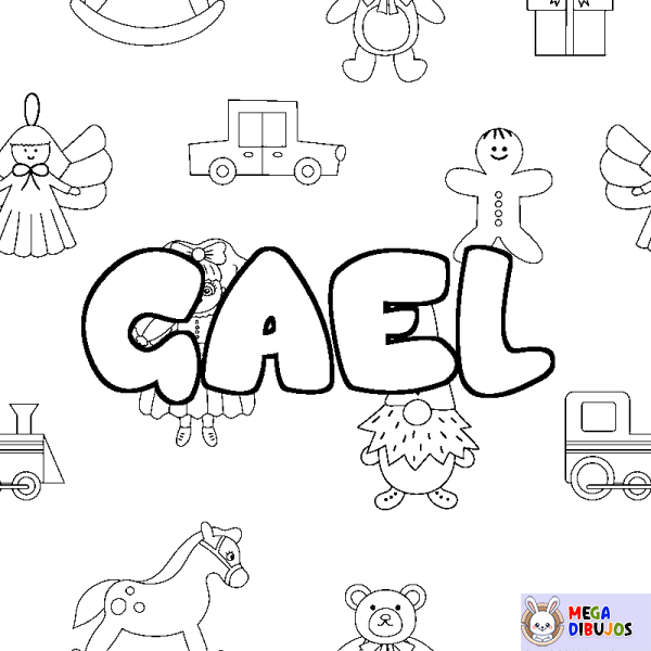 Coloración del nombre GAEL - decorado juguetes