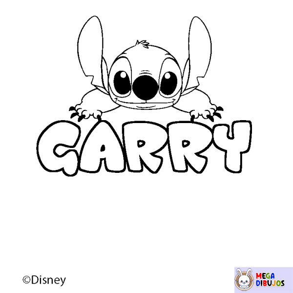Coloración del nombre GARRY - decorado Stitch