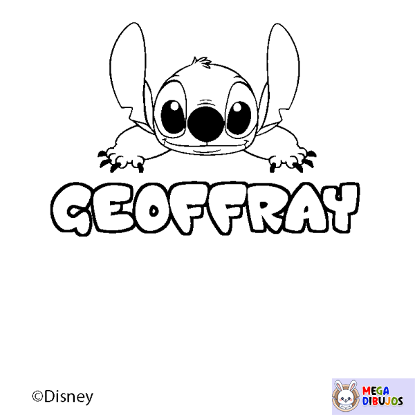 Coloración del nombre GEOFFRAY - decorado Stitch