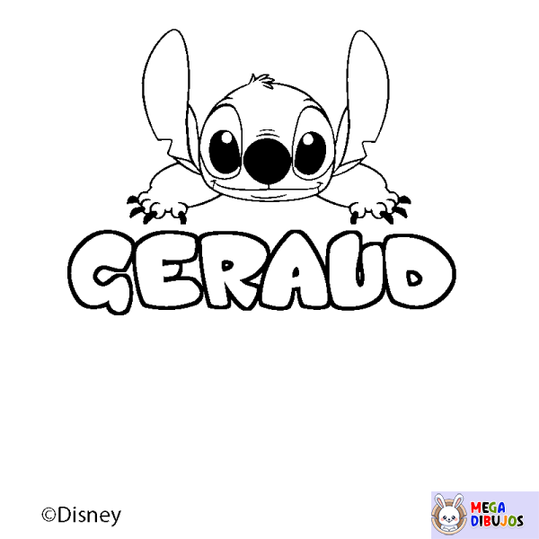 Coloración del nombre GERAUD - decorado Stitch